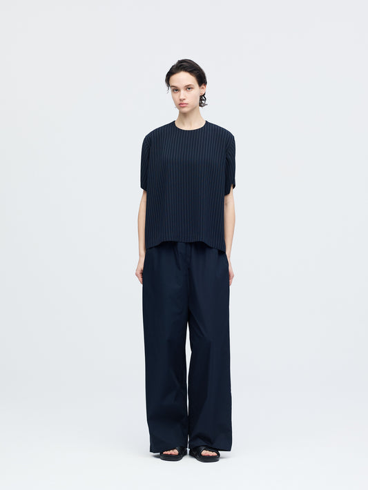 stripe crew neck half slv shirt | 1-530030-w