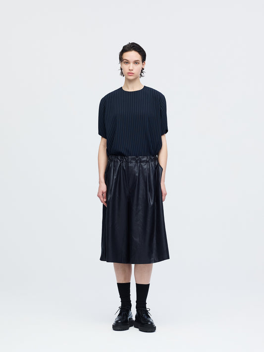 glossy wide half pants | 1-560009-w