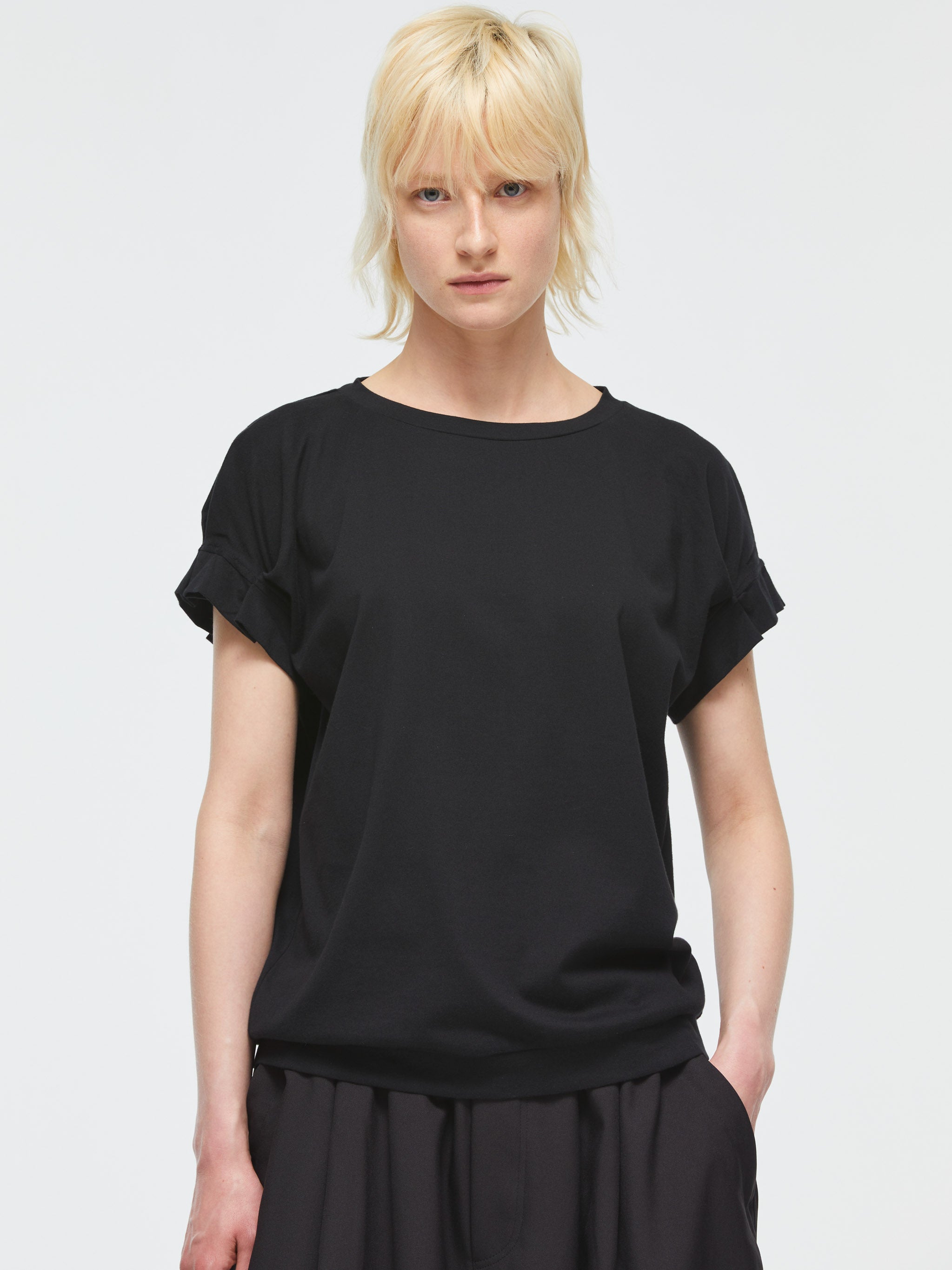 【SALE】ミズイロインド mizuiro ind フリル スリーブ クルー ネック プルオーバー frill slv crew neck P/O 2-210110 レディース トップス 半袖 楽天市場】【40%OFF】ミズイロインド mizuiro ind コットン