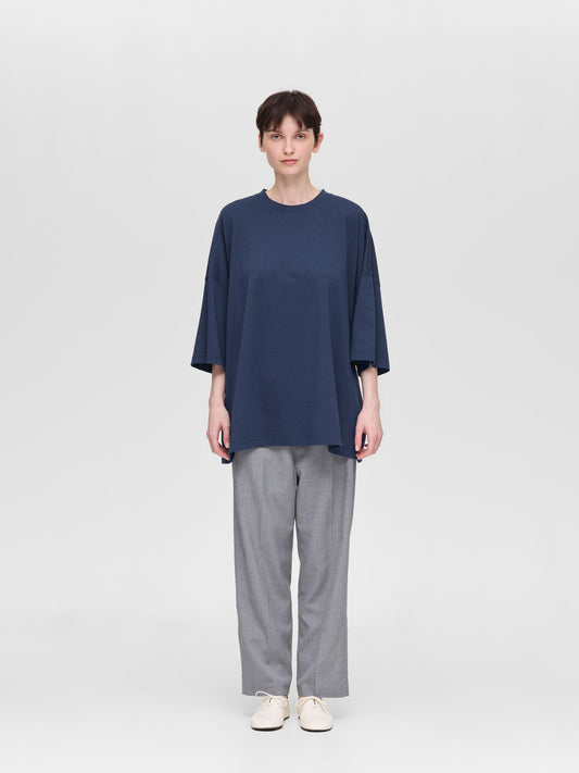 crew neck wide tunic | 2-210139