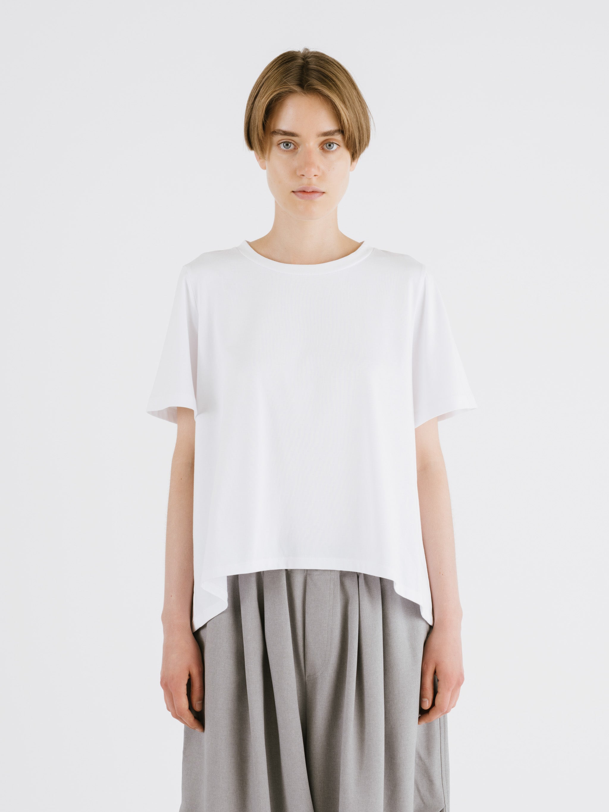 flare crew neck T | 2-210148 – mizuiro ind