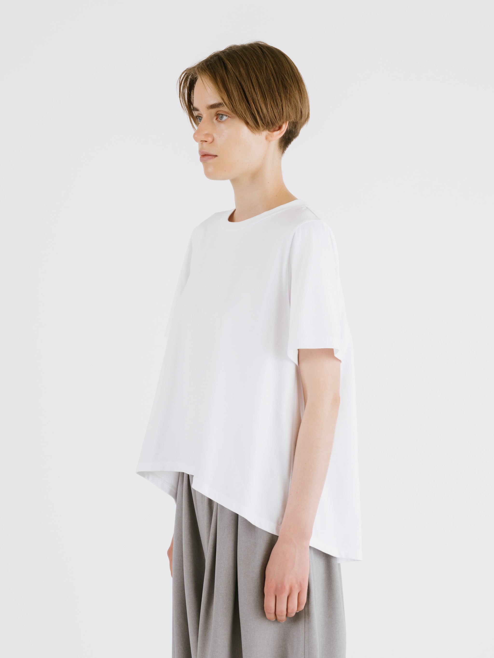 flare crew neck T | 2-210148 – mizuiro ind