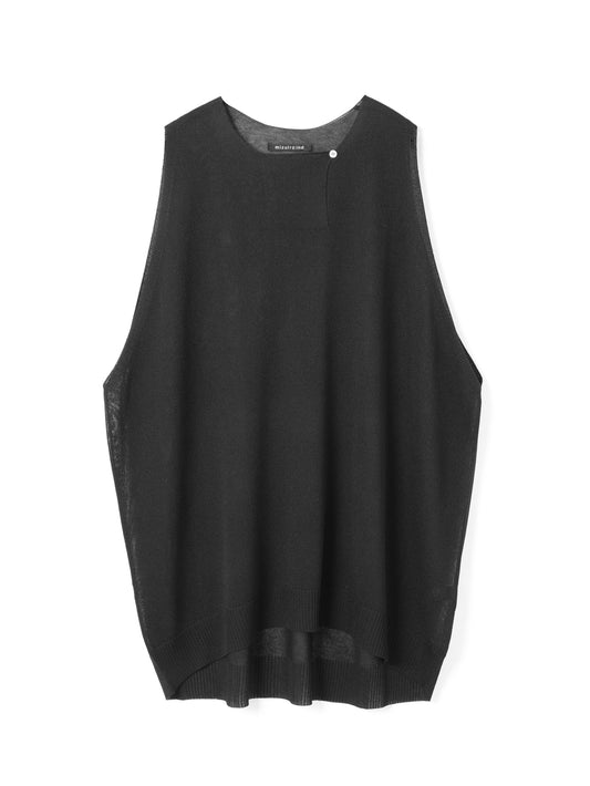 crew neck wide vest | 2-220028