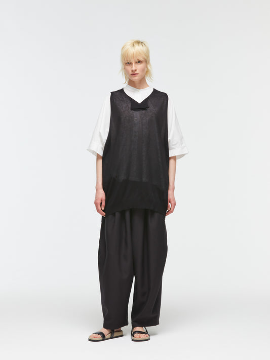crew neck wide vest | 2-220028