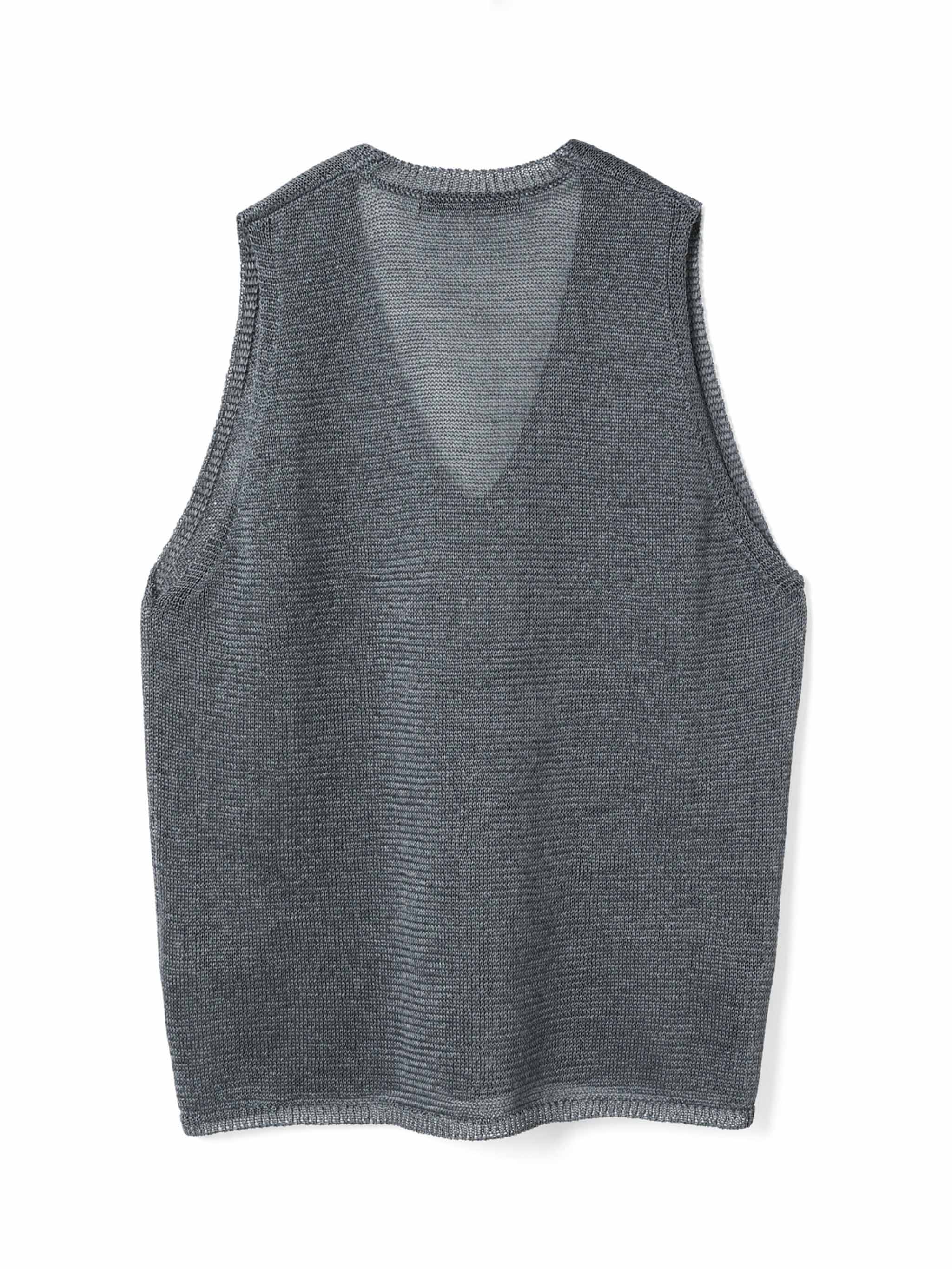 wide V neck vest | 2-220029 – mizuiro ind