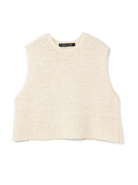 crew neck short vest | 2-220030.