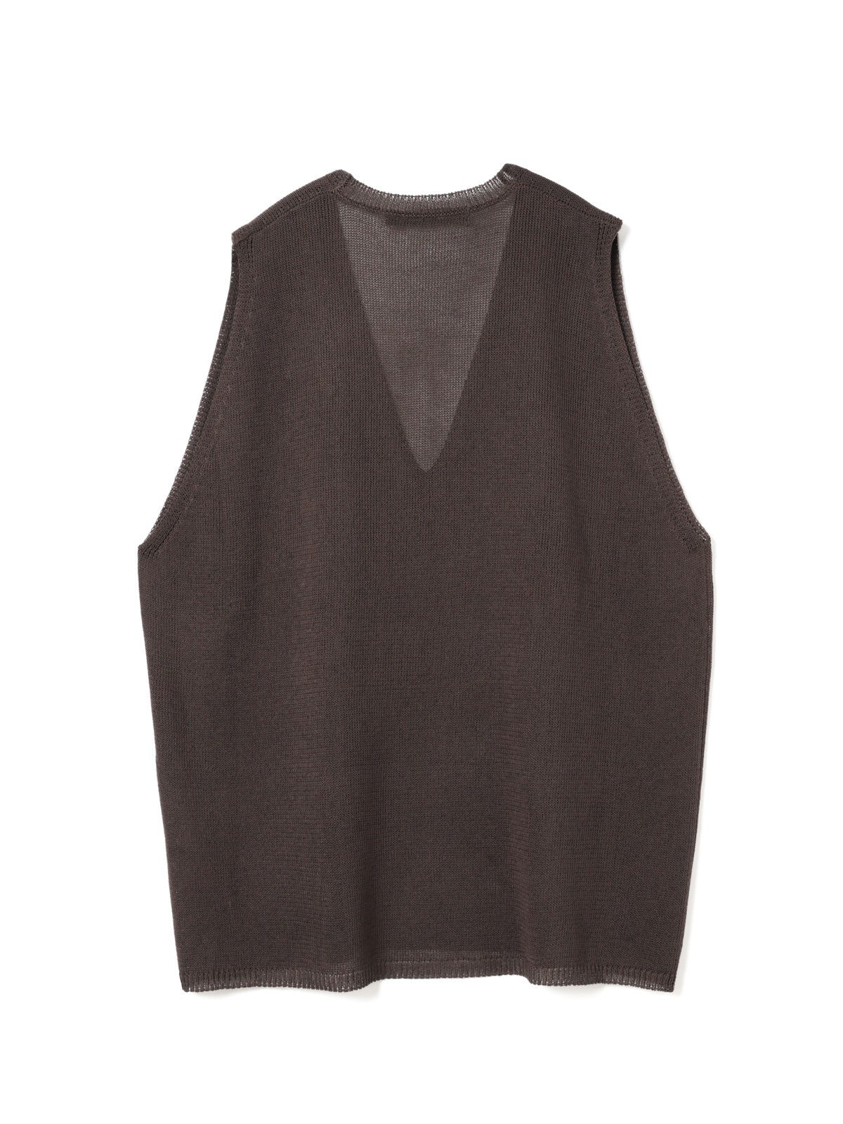 linen like V neck wide vest | 2-220047 – mizuiro ind