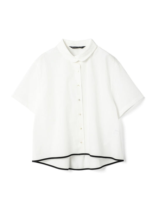 round collar bicolor hem line shirt | 2-230061