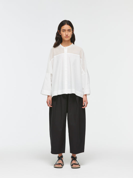 stand collar sheer shirt | 2-230088