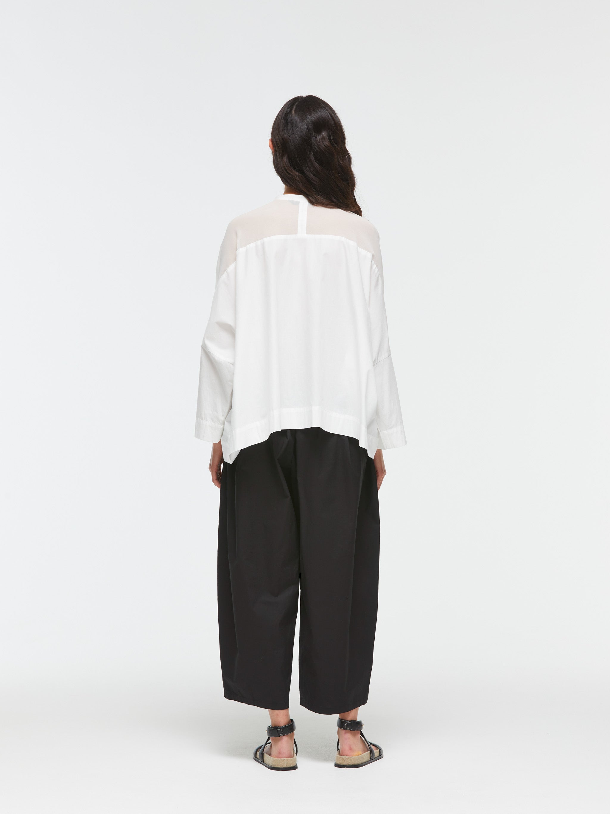 stand collar sheer shirt | 2-230088 – mizuiro ind