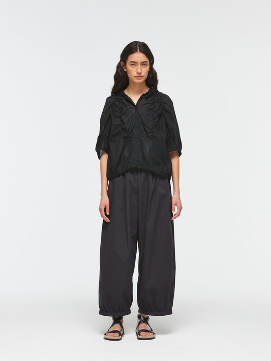 gathered hooded  shirt | 2-230090