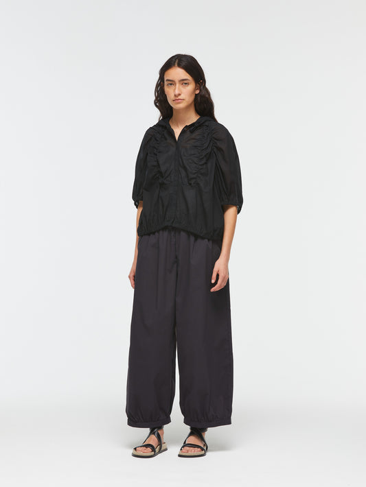 gathered hooded  shirt | 2-230090