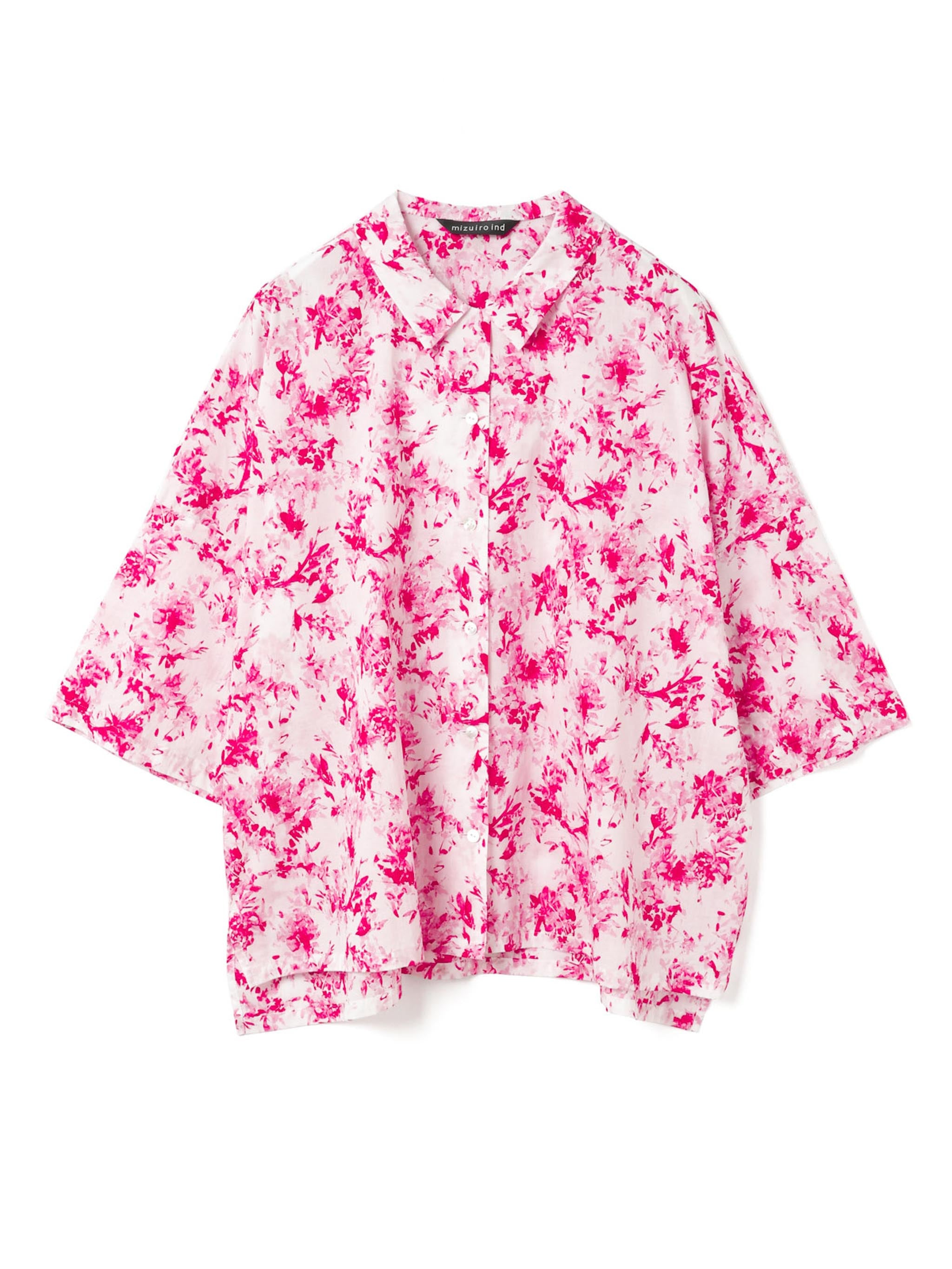 flower print half slv shirt | 2-230092 – mizuiro ind