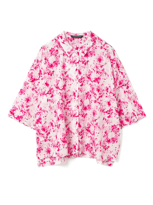 flower print half slv shirt | 2-230092