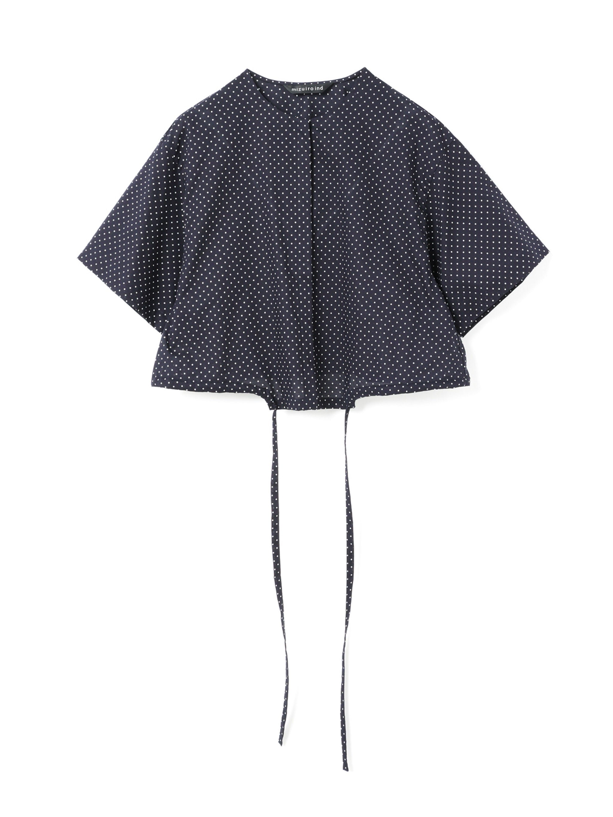 【美品】ミズイロインド dots drawstring shirt dots drawstring shirt | 2-230096 – mizuiro ind