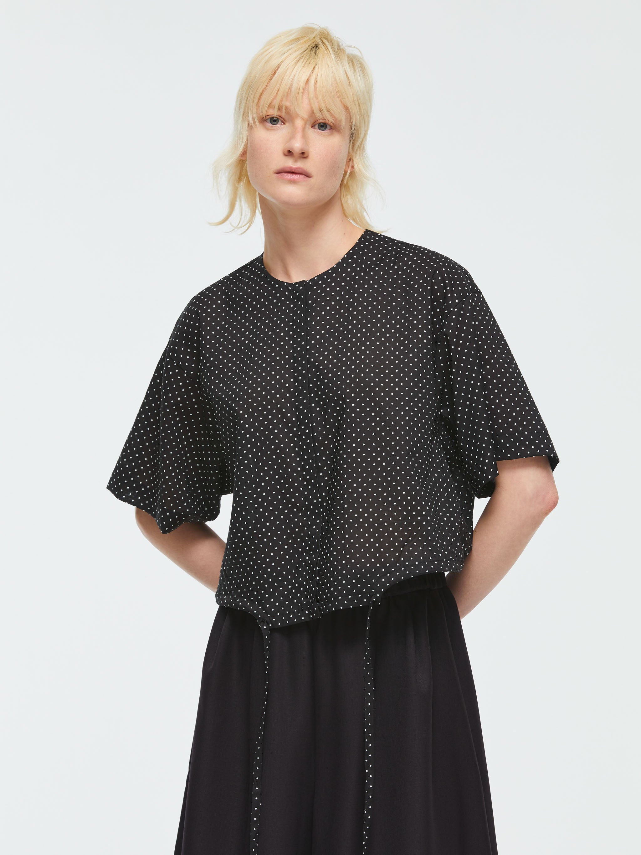 dots drawstring shirt | 2-230096 – mizuiro ind