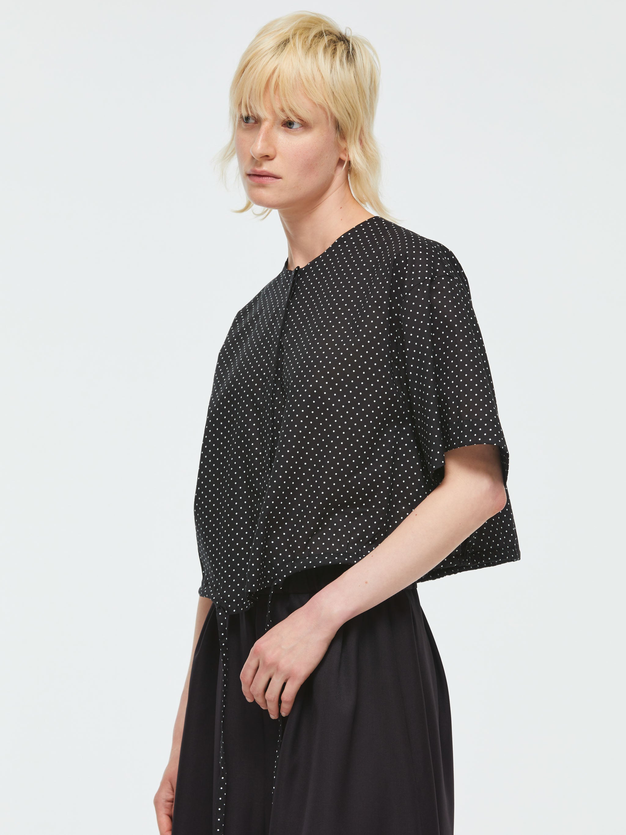 【美品】ミズイロインド dots drawstring shirt dots drawstring shirt | 2-230096 – mizuiro ind