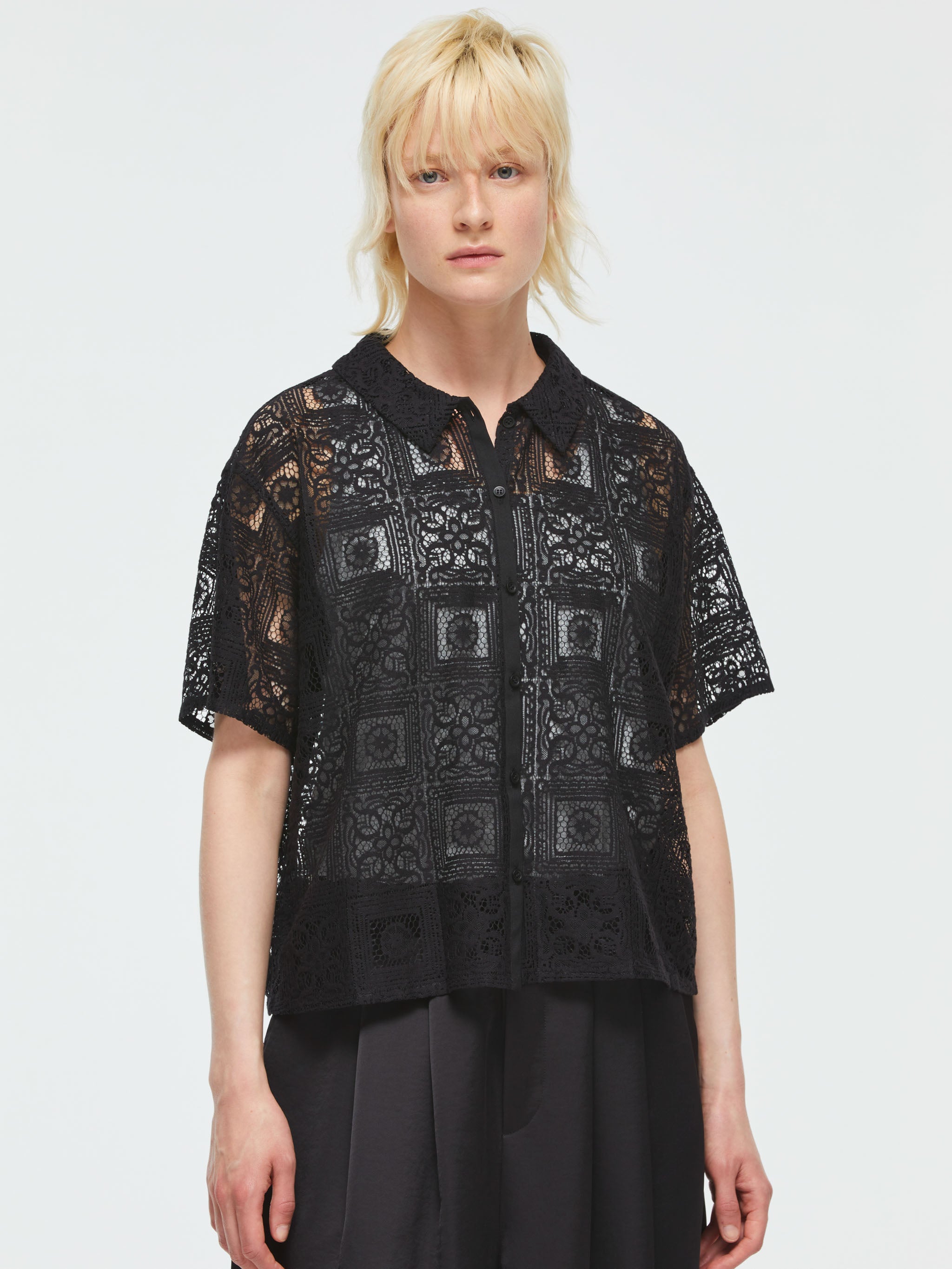 tile lace shirt | 2-230098 – mizuiro ind
