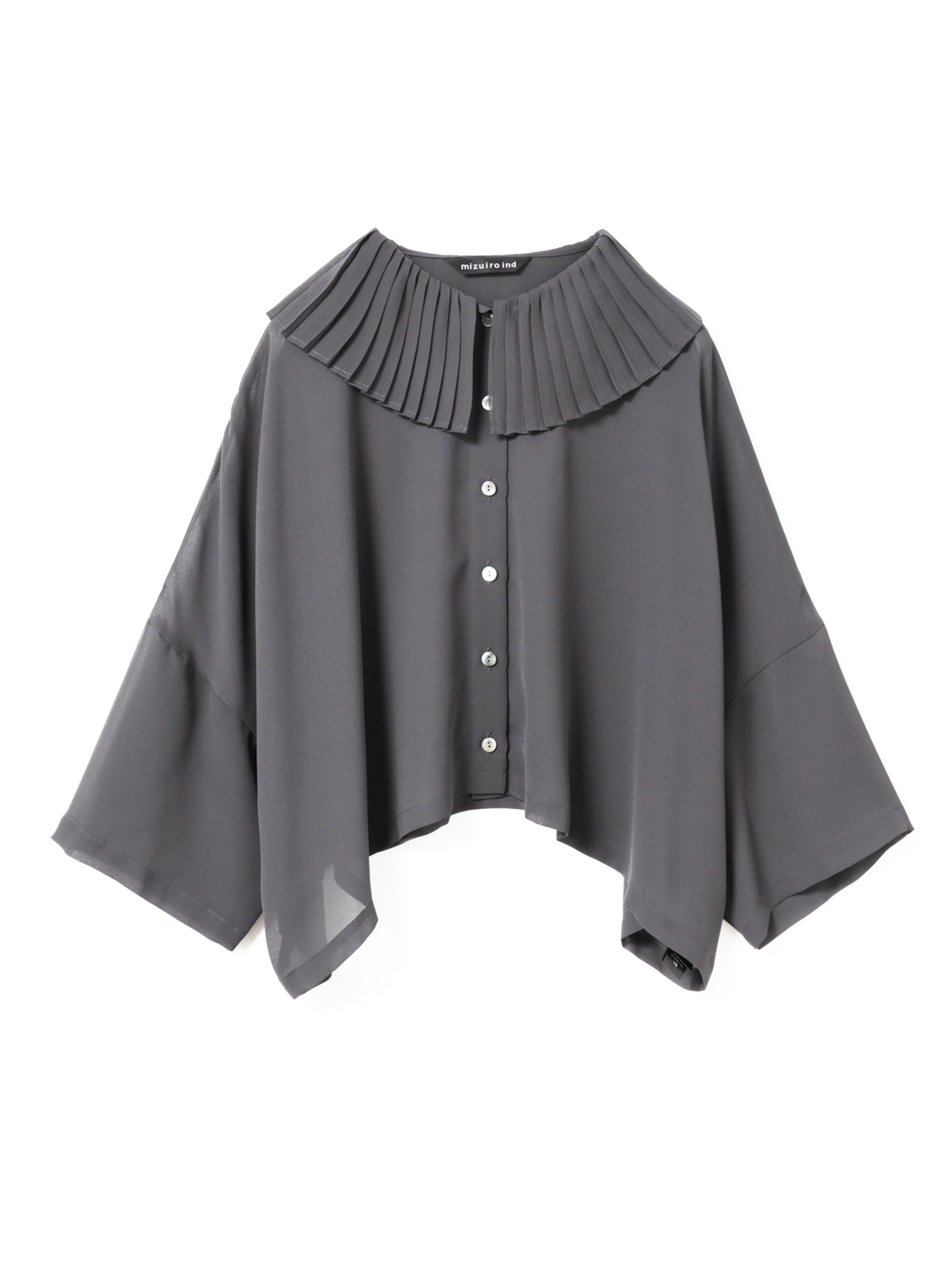 pleats collar wide shirt | 2-230117 – mizuiro ind