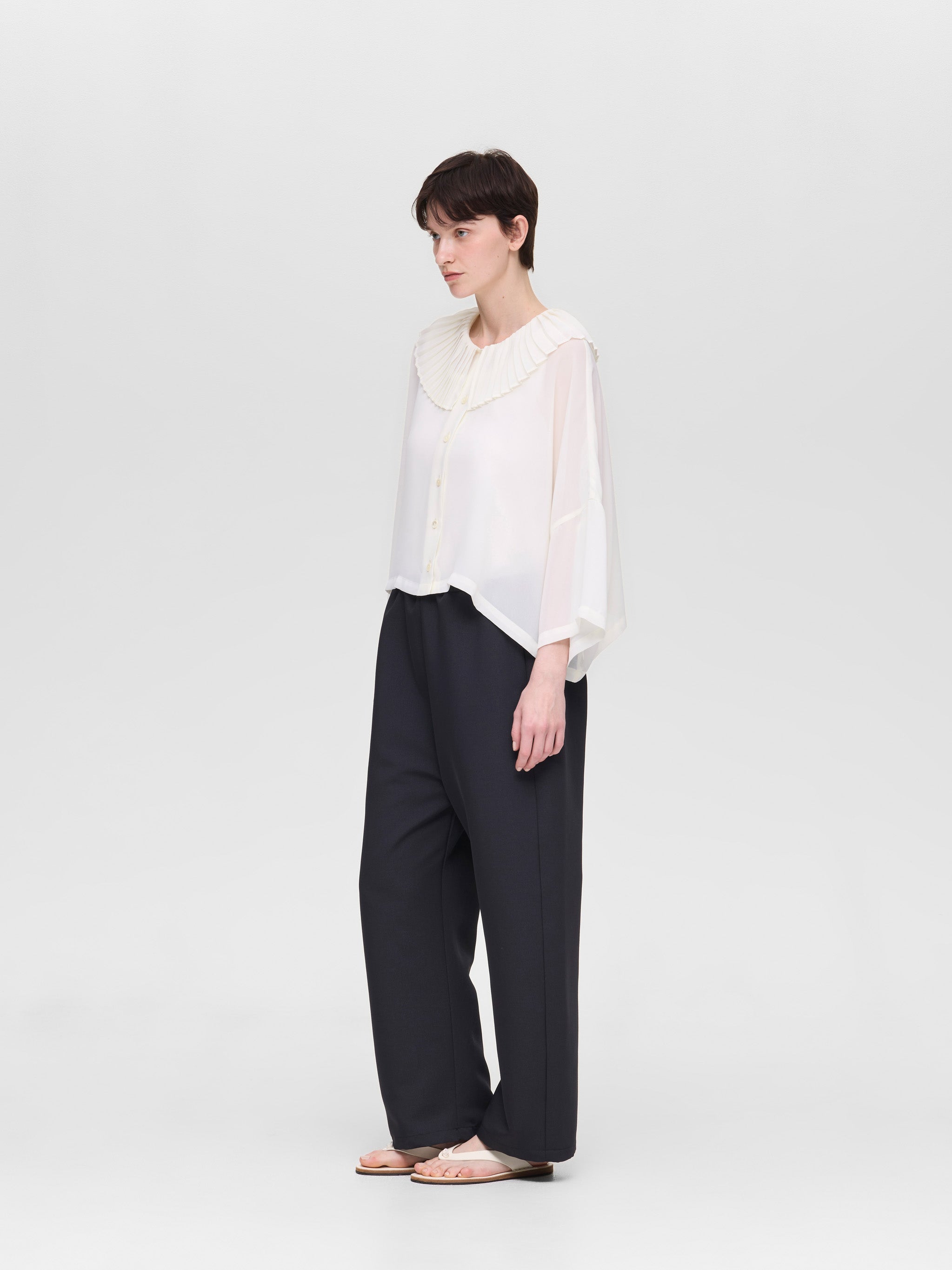 pleats collar wide shirt | 2-230117 – mizuiro ind