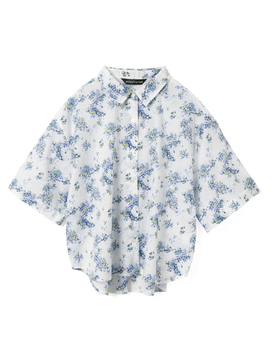 flower print half slv shirt | 2-230124