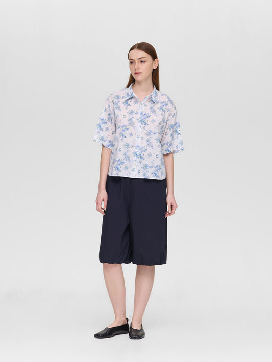 flower print half slv shirt | 2-230124