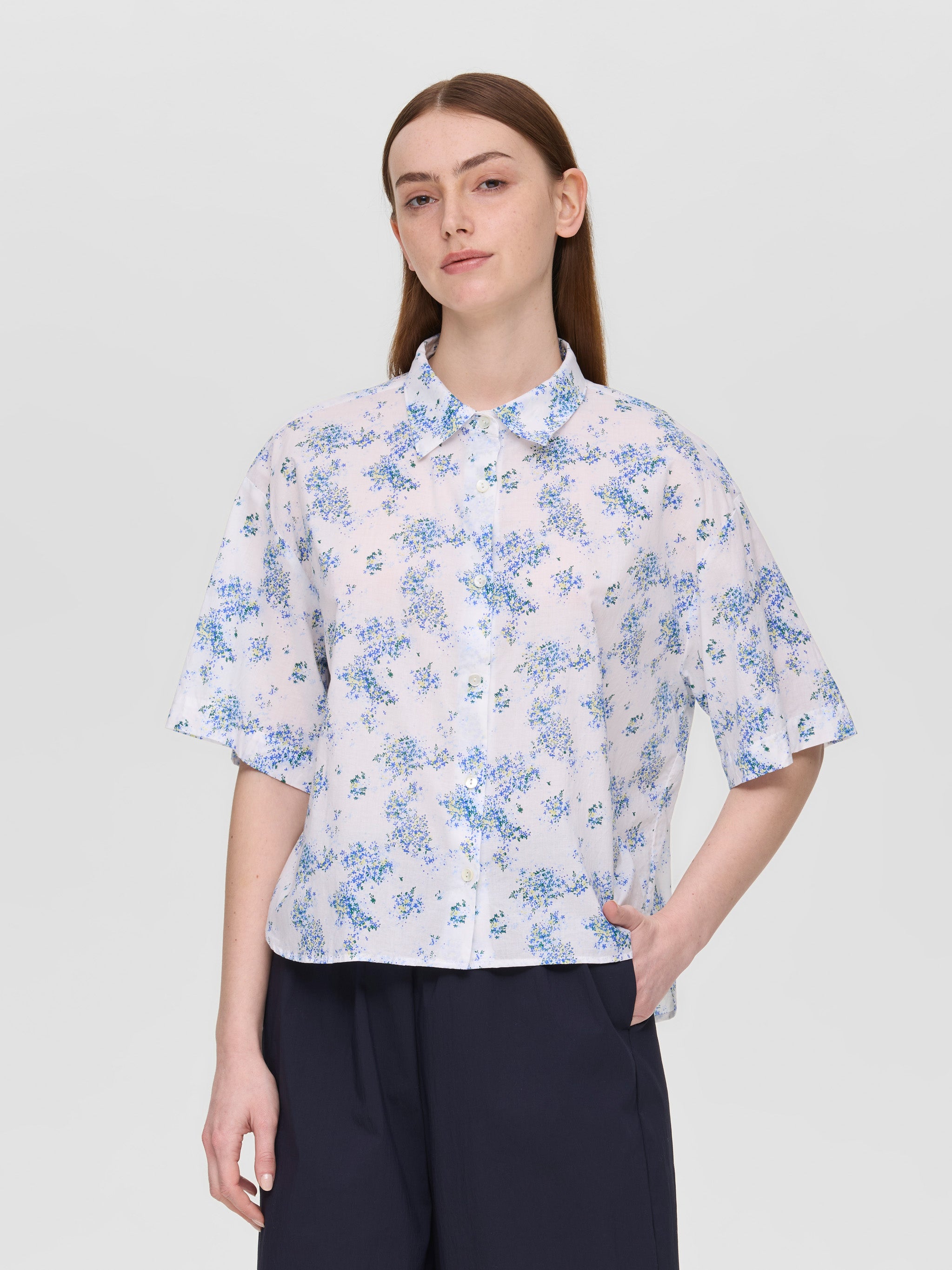 flower print half slv shirt | 2-230124 – mizuiro ind