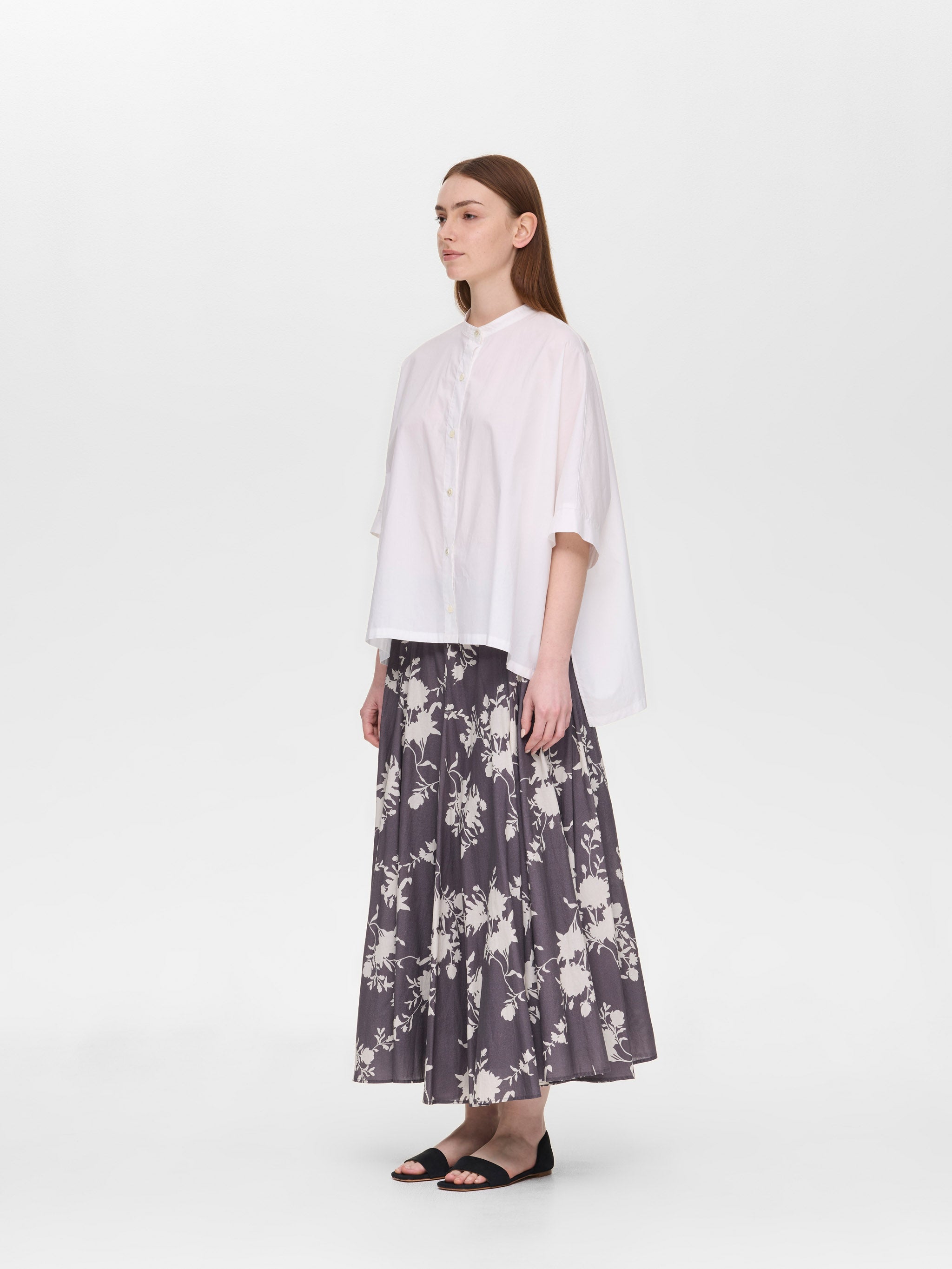 half slv stand collar wide shirt | 2-230132 – mizuiro ind