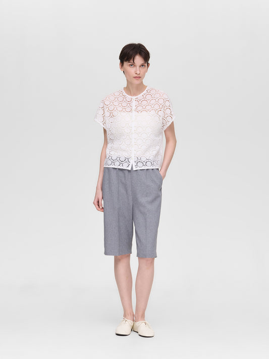 lace combi crew neck shirt | 2-230142