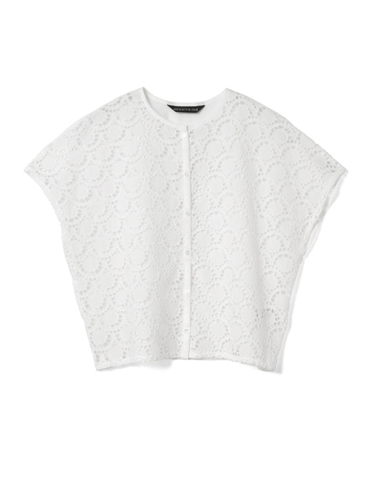 lace combi crew neck shirt | 2-230142