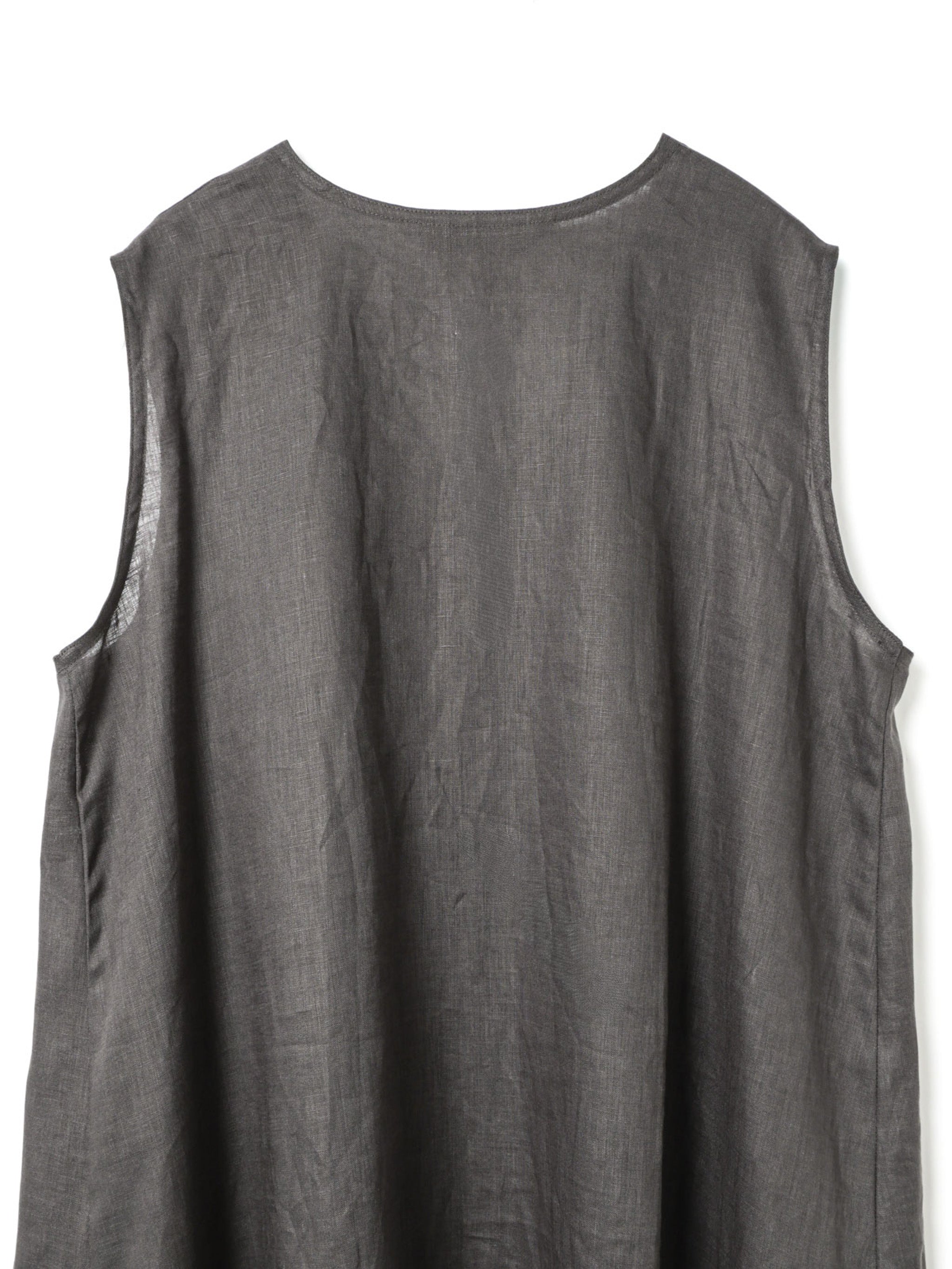 linen V neck flare OP | 2-250097 – mizuiro ind