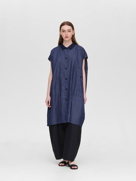 wide denim shirt OP | 2-250103