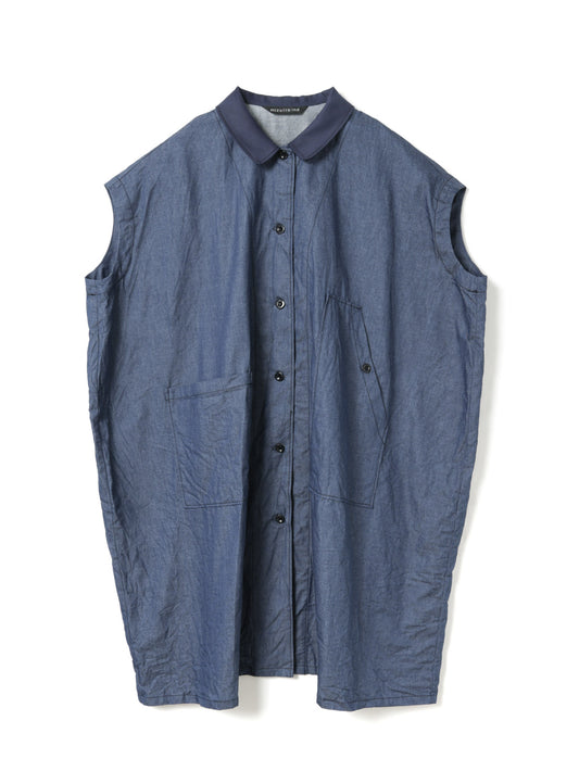 wide denim shirt OP | 2-250103