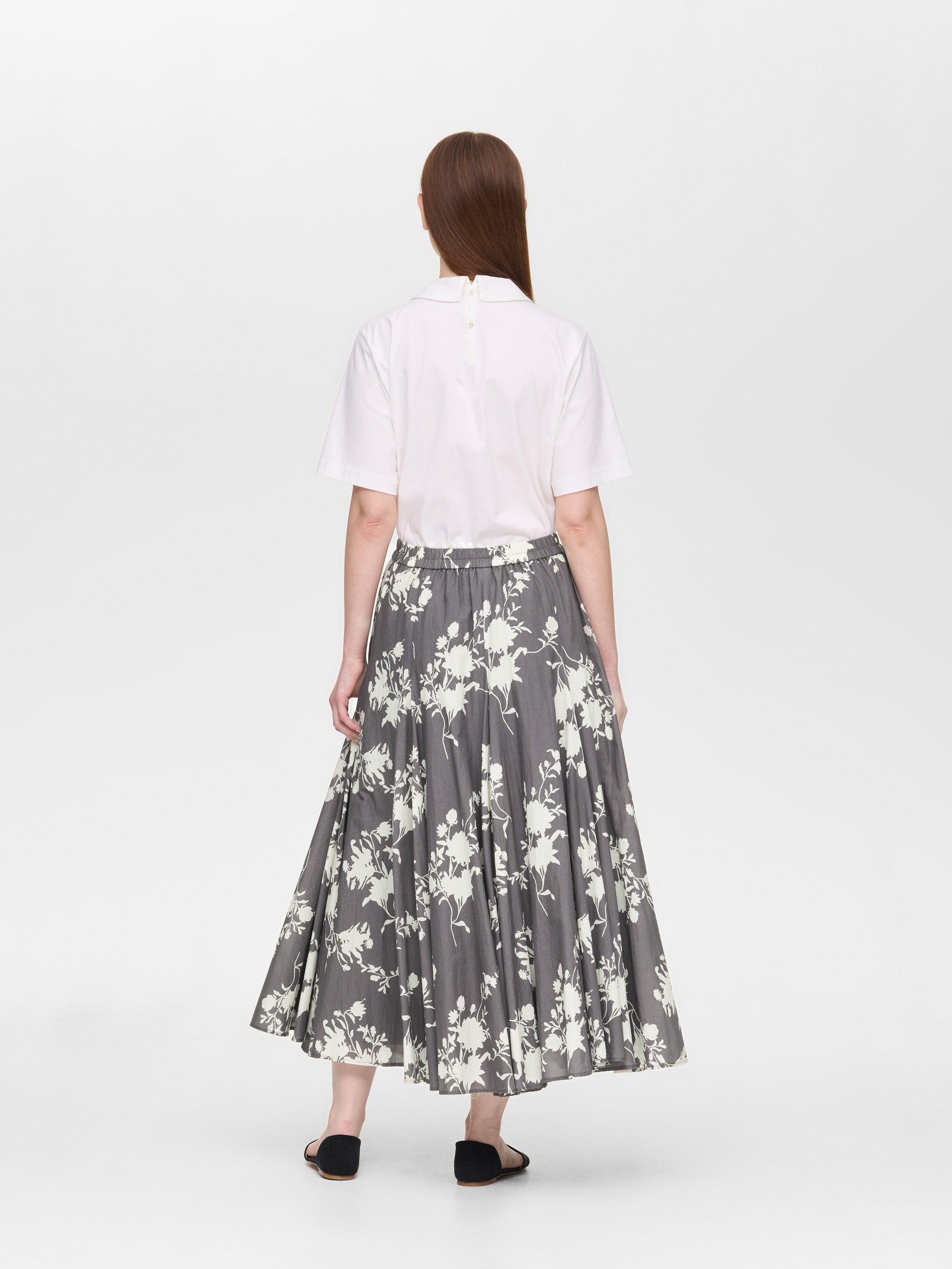 flower print volume flare SK | 2-260105 – mizuiro ind