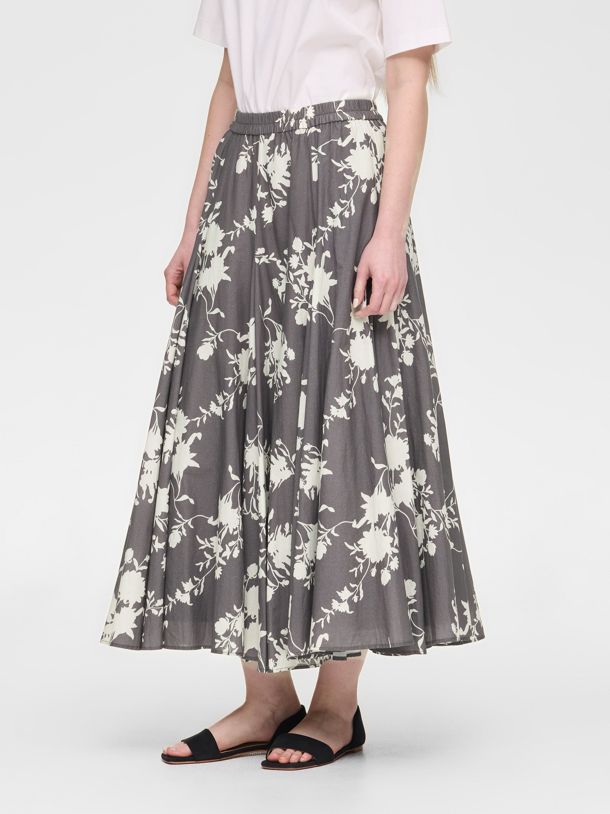 flower print volume flare SK | 2-260105 – mizuiro ind
