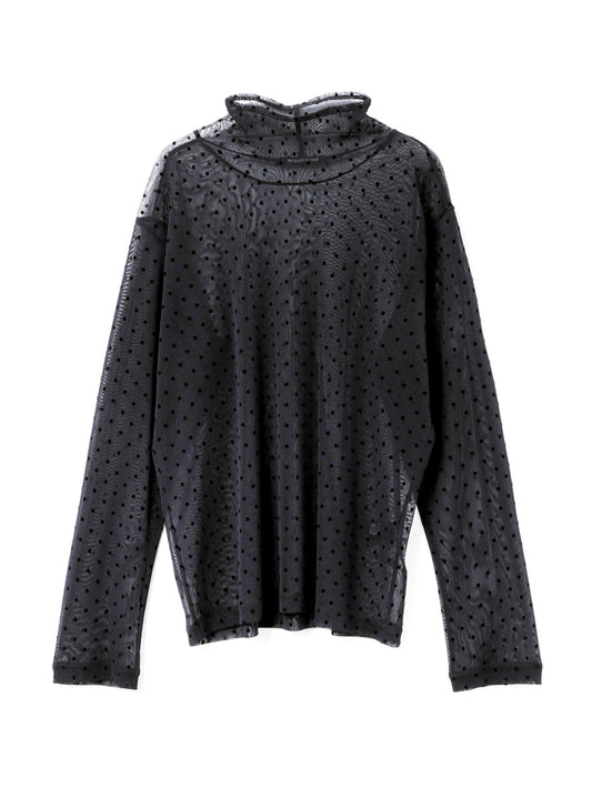 mesh dots high neck P/O | 3-210045