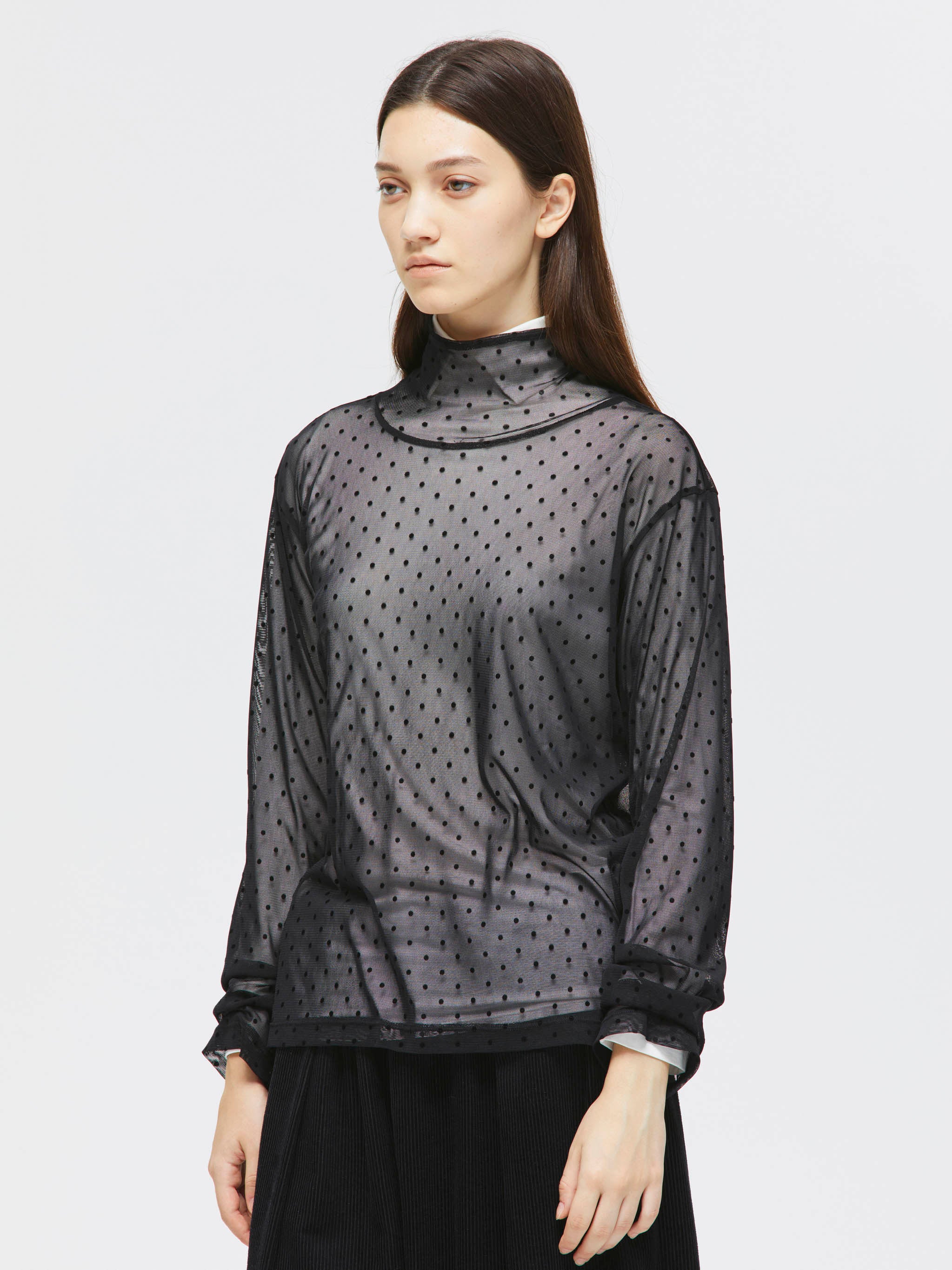 mesh dots high neck P/O | 3-210045 – mizuiro ind