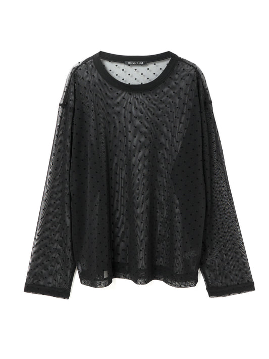 mesh dots crew neck P/O | 3-210046