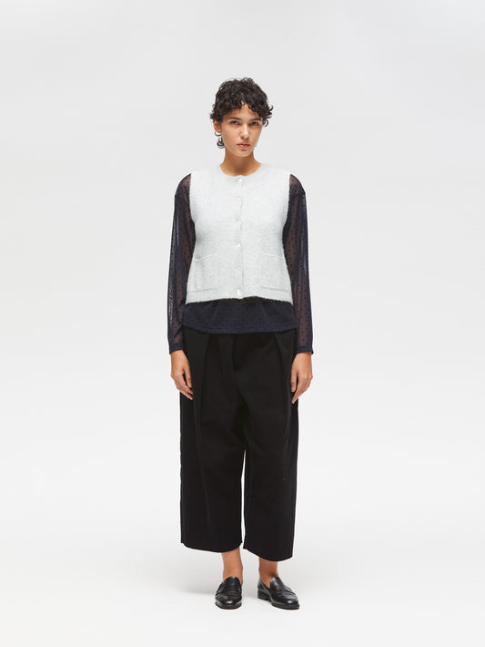 boucle crew neck vest | 3-220108