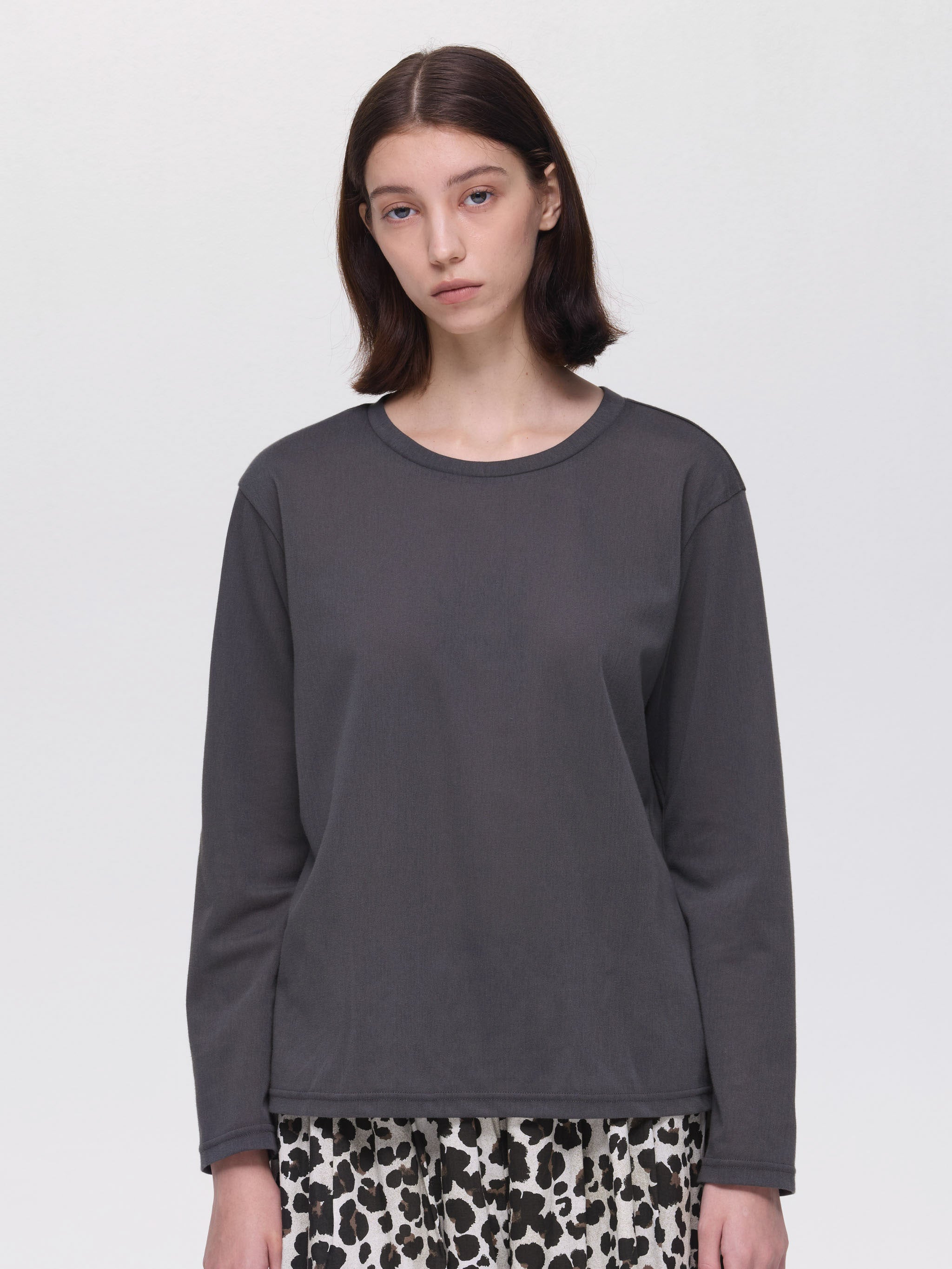 tricot long slv crew neck T | 3-210064 – mizuiro ind