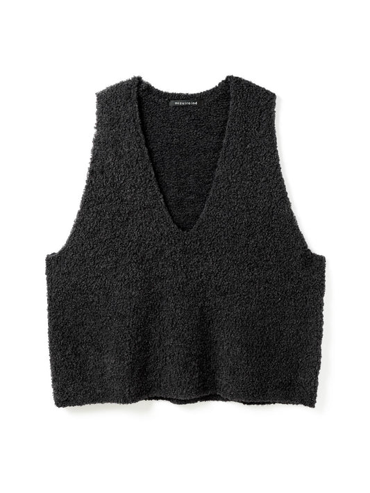 hairly V neck vest | 3-220095