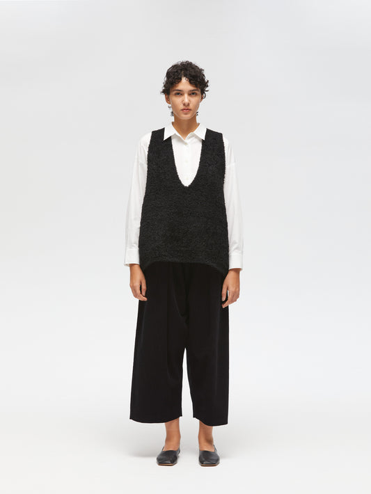 hairly V neck vest | 3-220095