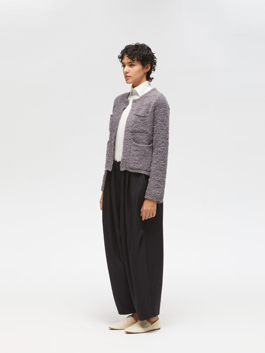 hairly crew neck C/D with pockets | 3-220100