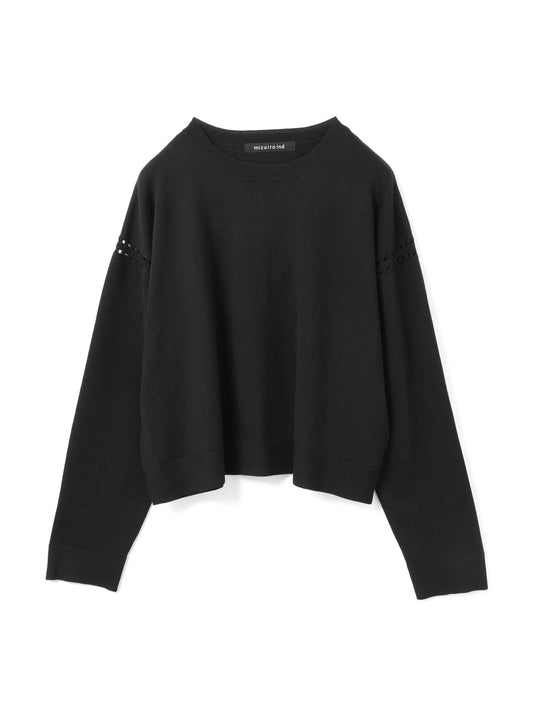 crew neck wide knit crochet | 3-220101