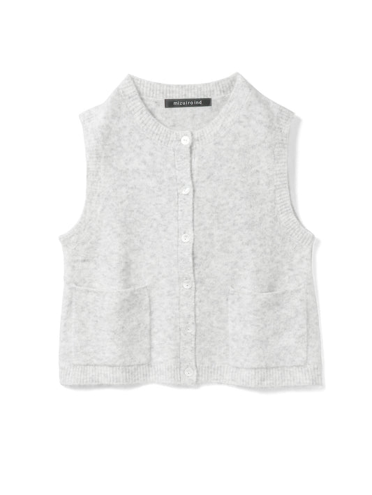 boucle crew neck vest | 3-220108