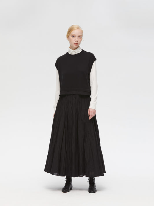 chiffon frill hem vest | 3-220112