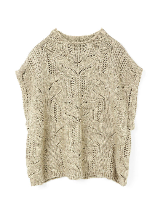 sheer cable pattern vest | 3-220119