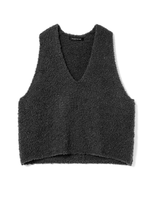 hairy yarn V neck P/O | 3-220159