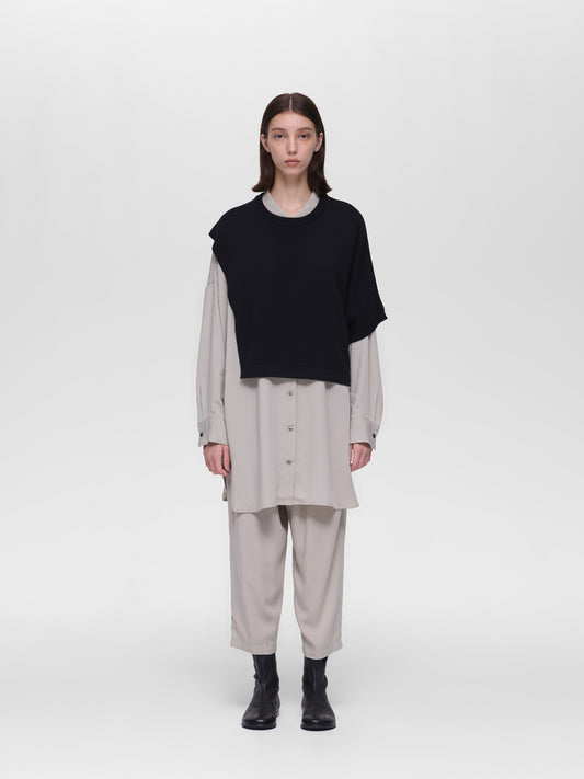 asymmetry crew neck P/O | 3-220163