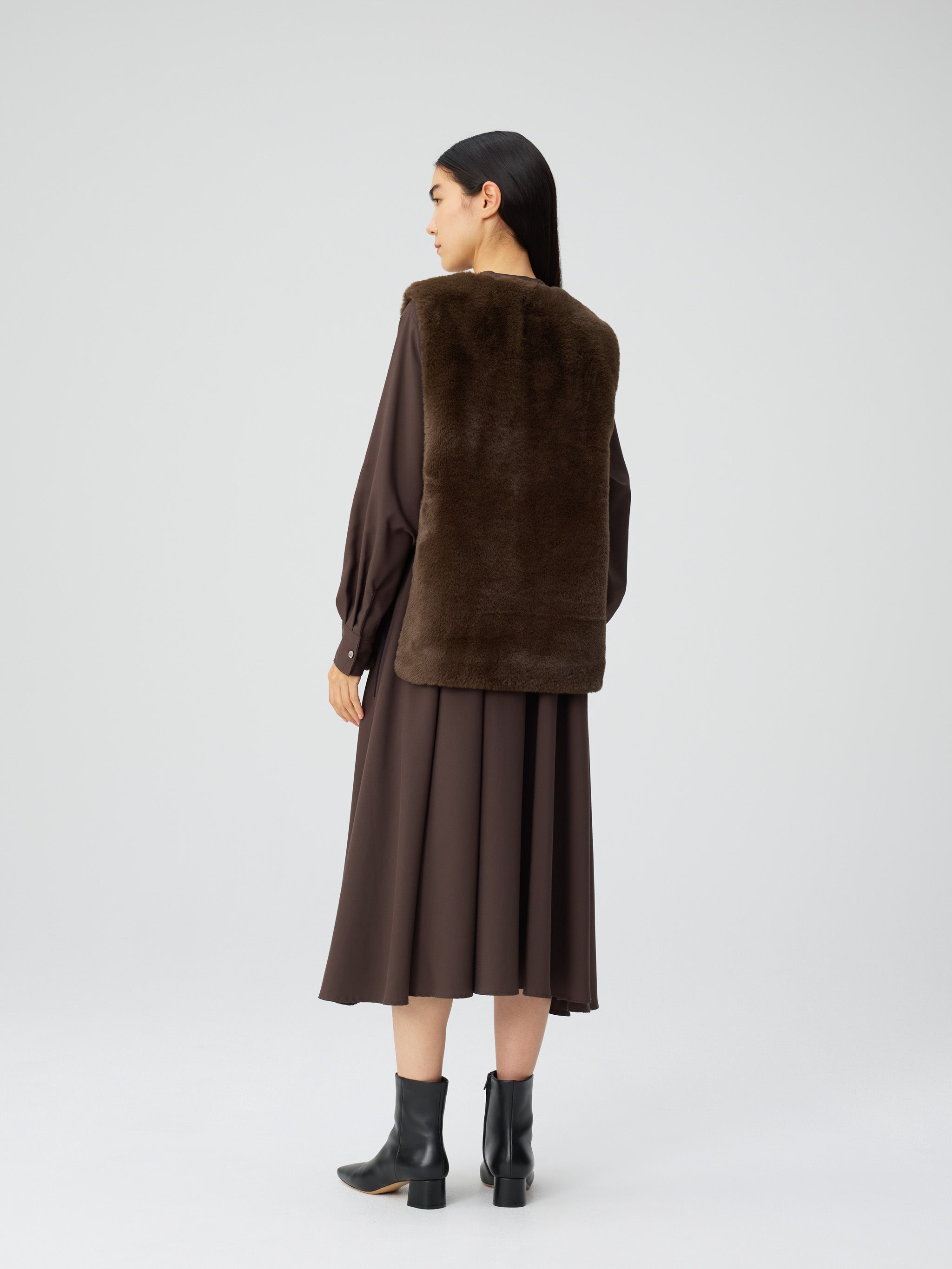 eco fur gilet | 3-230021 – mizuiro ind